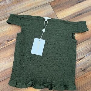 WAYF Olive Kieran Cropped Top